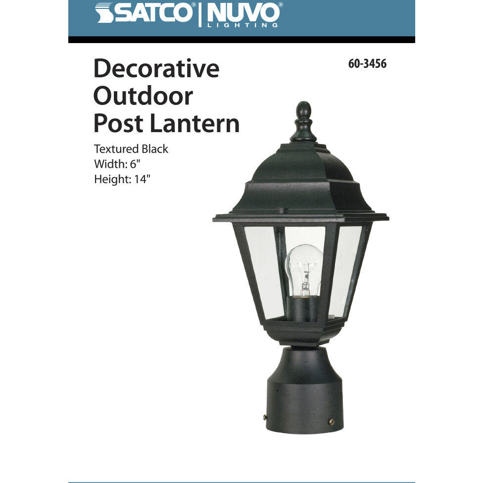 Briton 1 Light 14 inch Textured Black Outdoor Post Lantern
