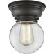 Aditi Beacon LED 6 inch Matte Black Flush Mount Ceiling Light in Clear Glass, Aditi
