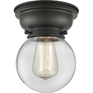Aditi Beacon LED 6 inch Matte Black Flush Mount Ceiling Light in Clear Glass, Aditi