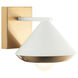 Velax Wall Sconce Wall Light in White and Aged Gold Brass