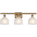 Ballston Dayton LED 26 inch Brushed Brass Bath Vanity Light Wall Light in White Glass, Ballston