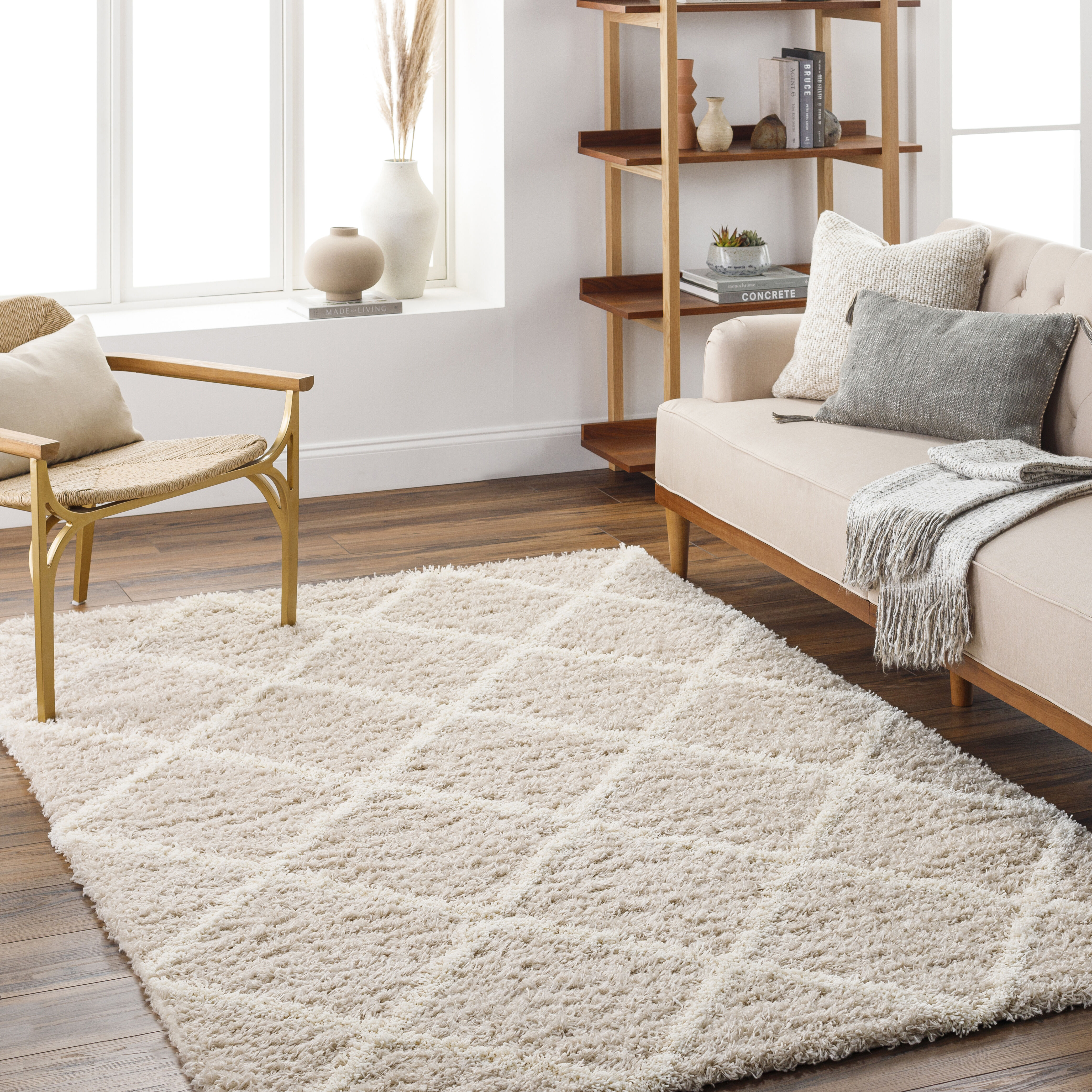 Urban Shag 114 X 79 inch Light Beige Rug, Rectangle