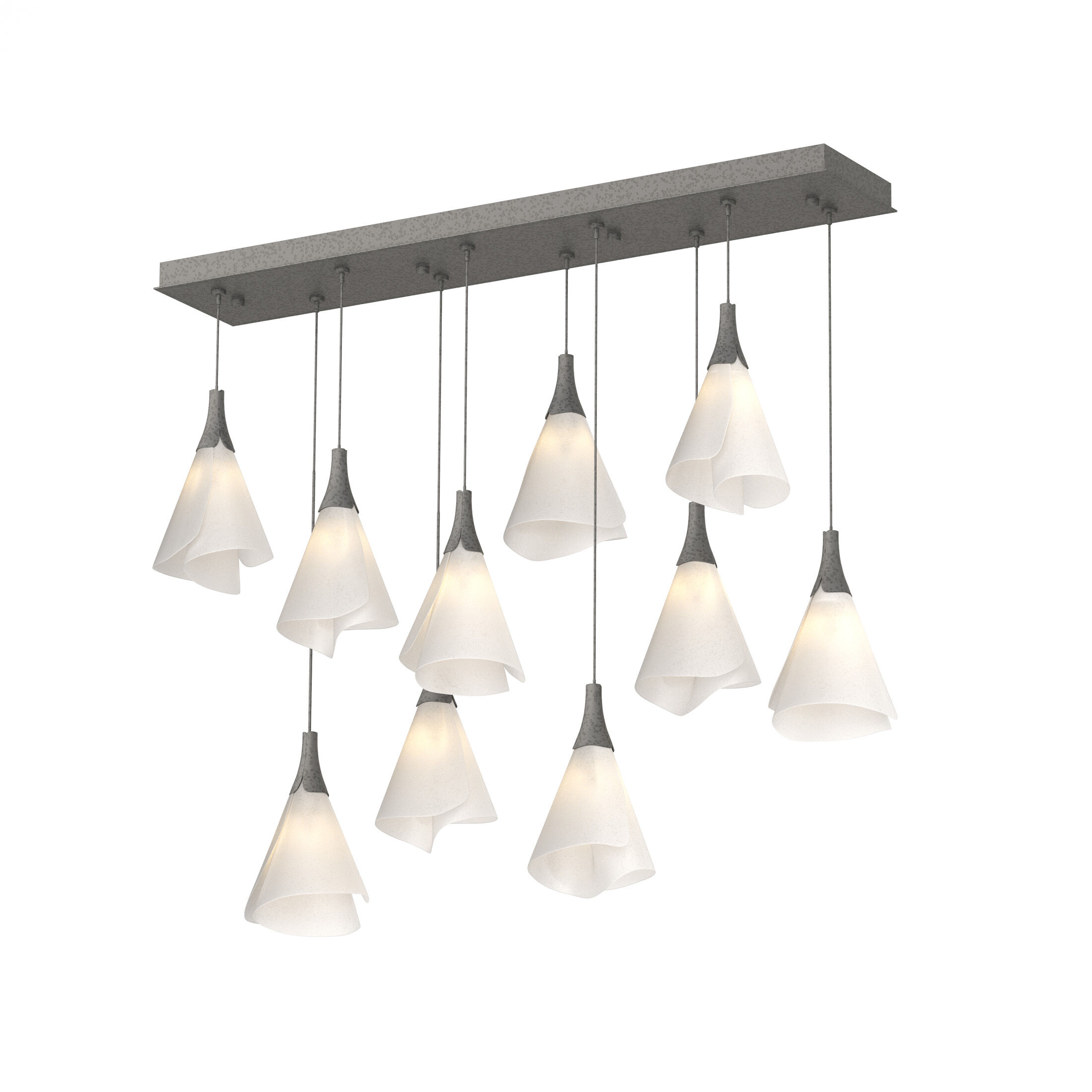 Mobius 10 Light 45.6 inch Natural Iron Pendant Ceiling Light, Rectangular