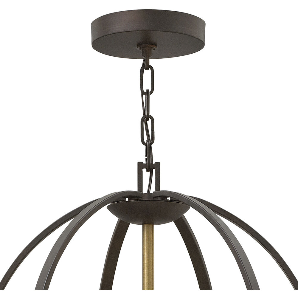 Euclid 6 Light 21.25 inch Spanish Bronze with Heirloom Brass Indoor Chandelier Ceiling Light
