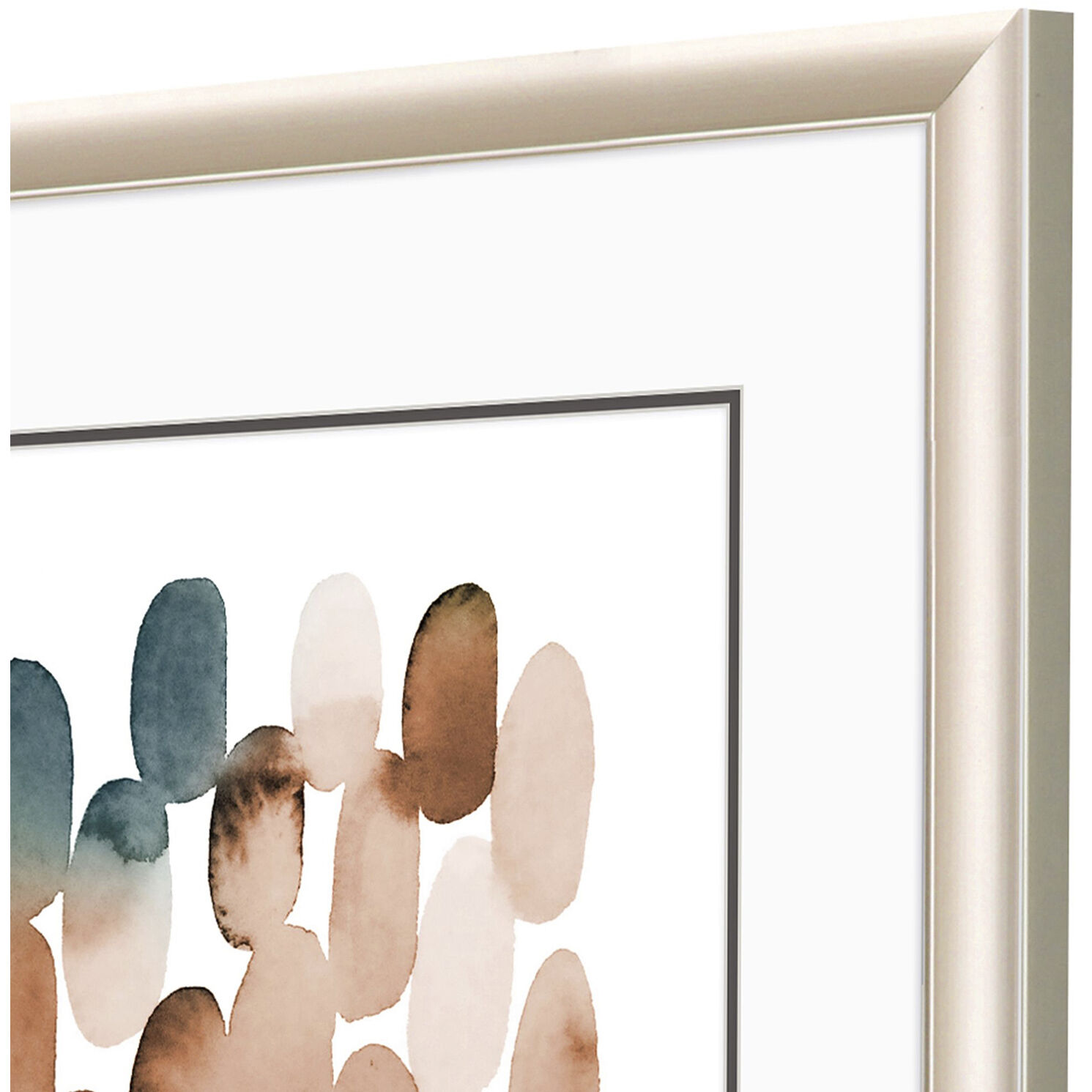 Earthy Brushstrokes Earthy Circles Blue and Green and Rust Framed Art, Propac