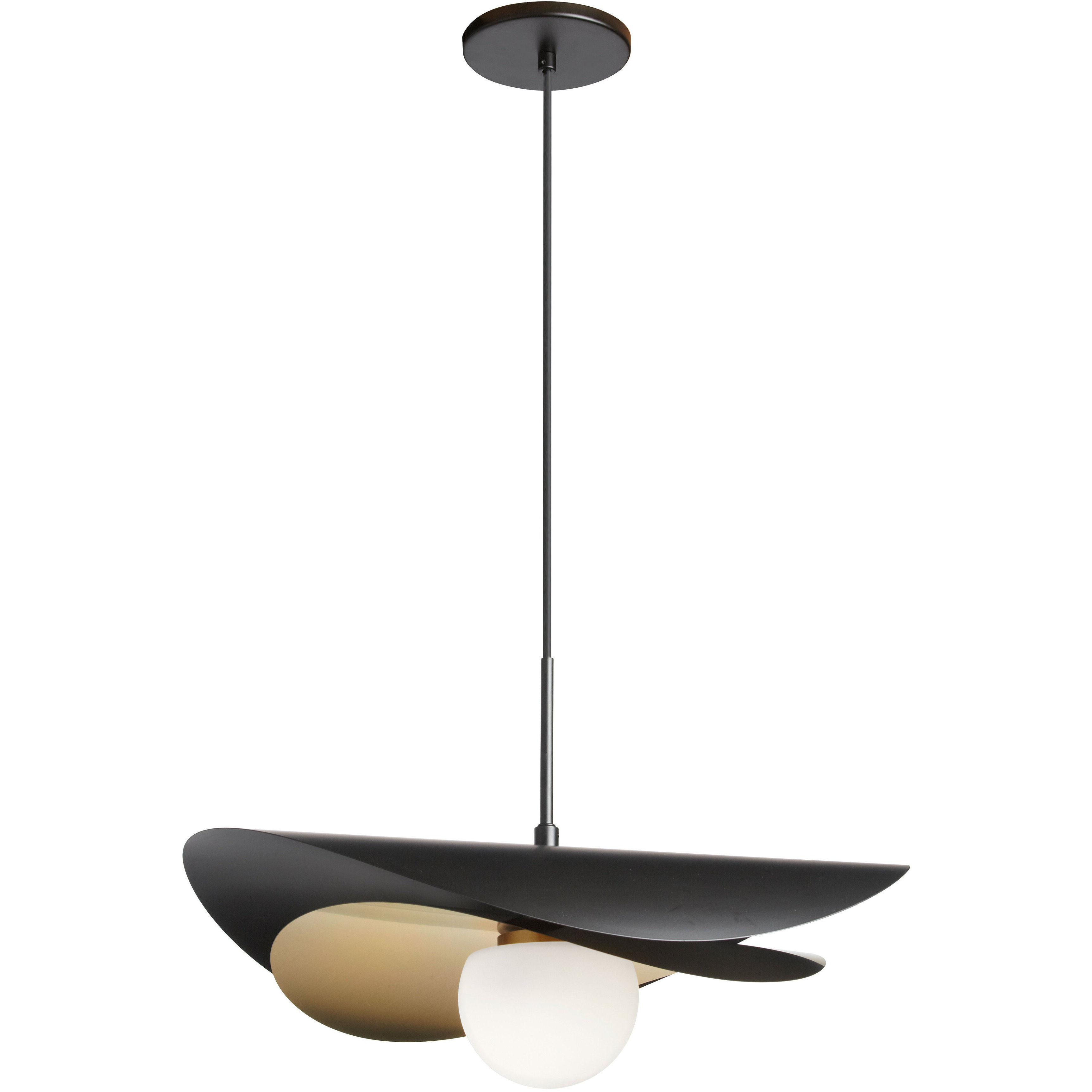 Paven LED 20 inch Matte Black and Aged Brass Pendant Ceiling Light