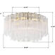 Addis 7 Light 22.25 inch Aged Brass Flush Ceiling Light in Tronchi Glass Clear