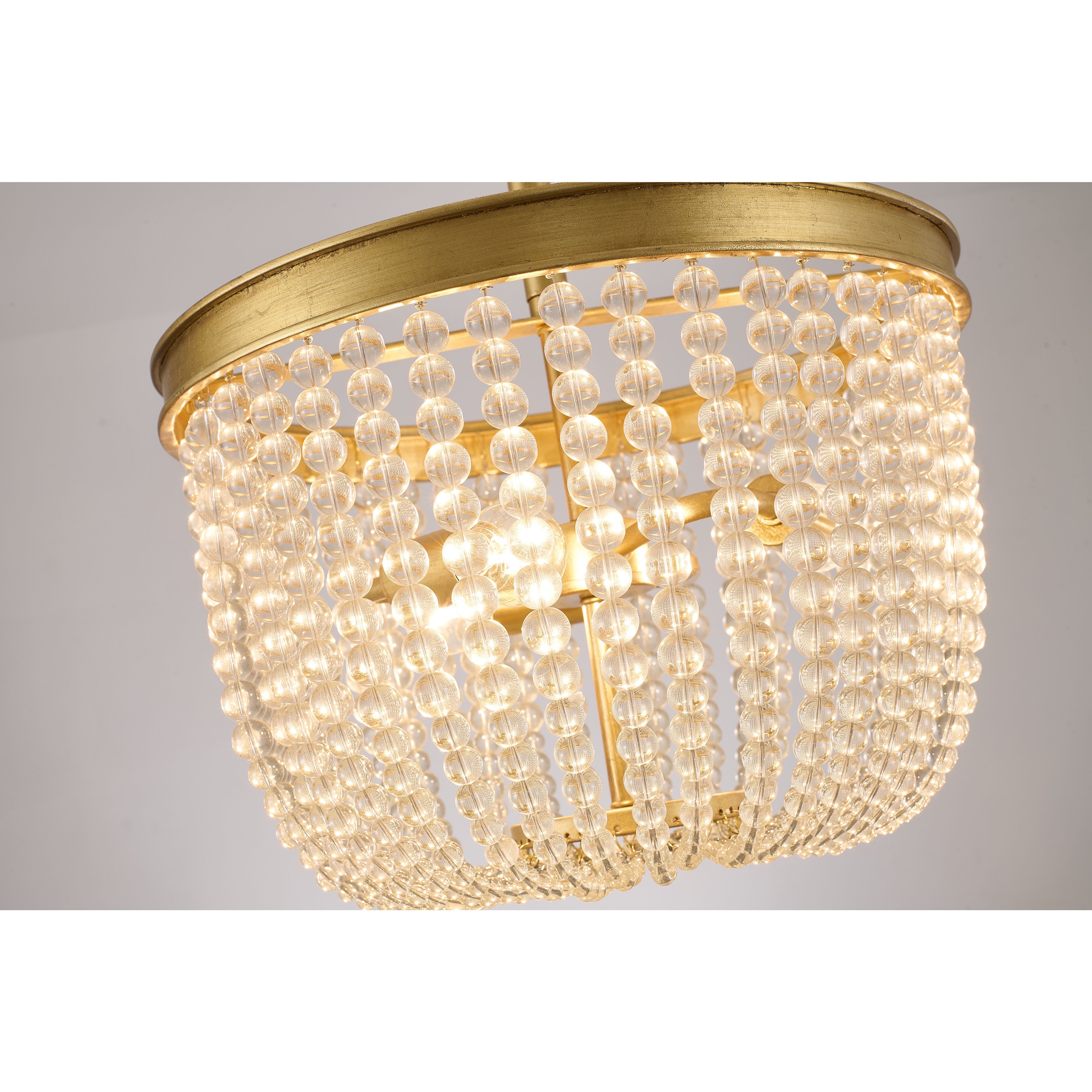 LA Series 3 Light 14 inch Chrome Semi Flush Mount Ceiling Light