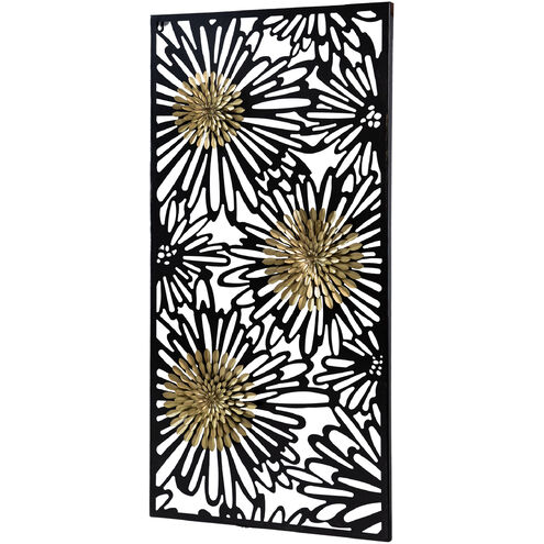 Floral Black and Gold Wall Décor, Floral