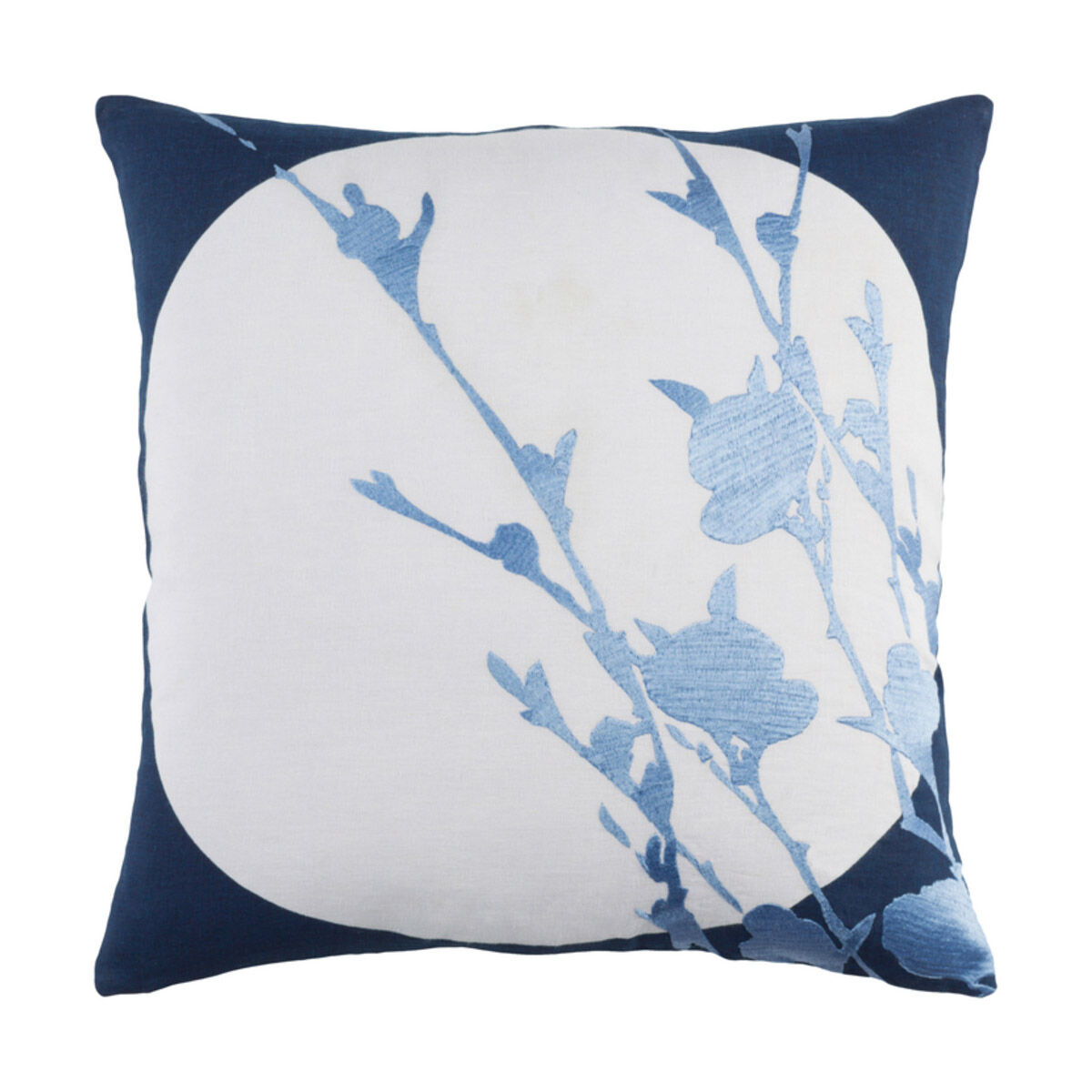 Harvest Moon 20 X 20 inch Navy and Pale Blue Throw Pillow