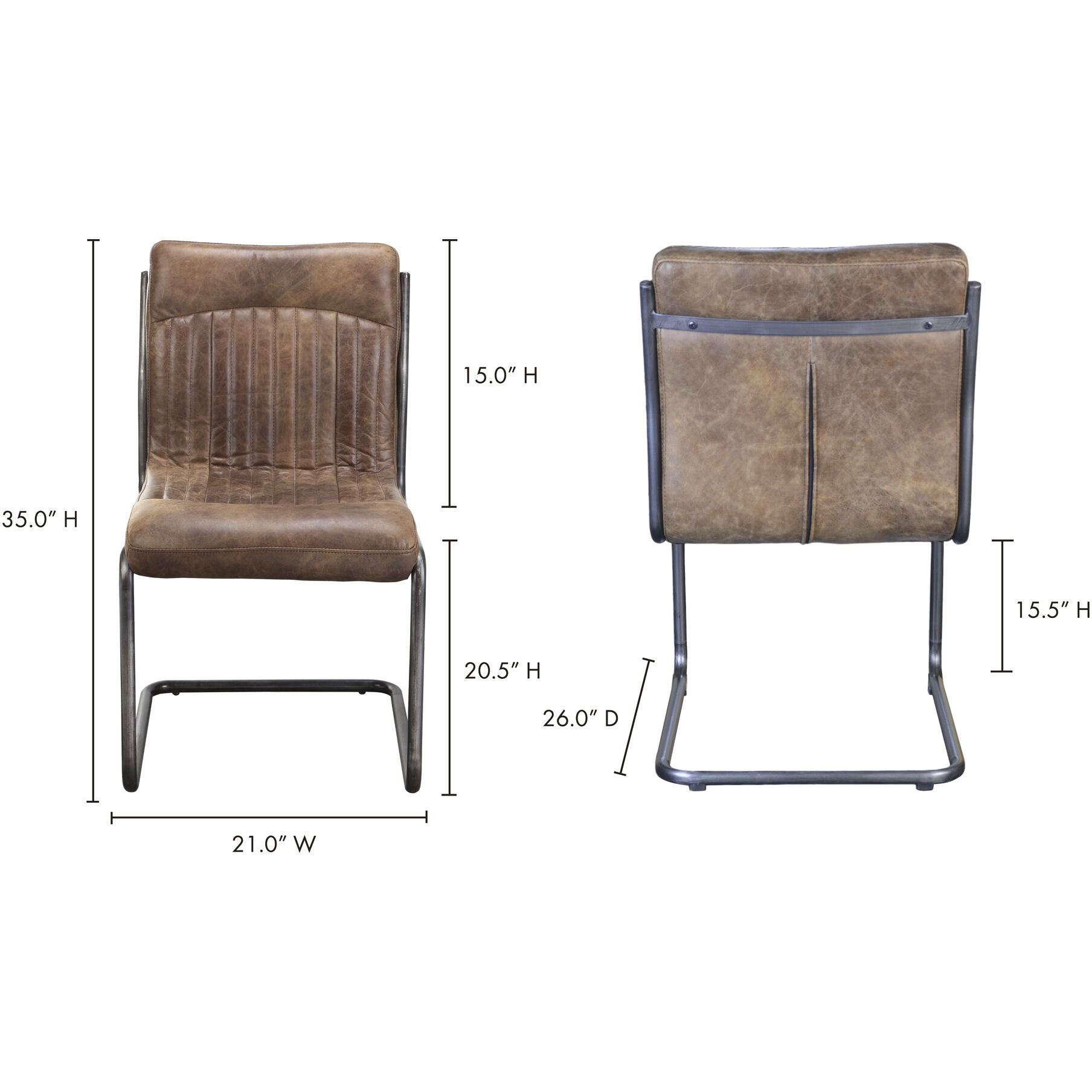 Ansel Brown Dining Chair, Set of 2