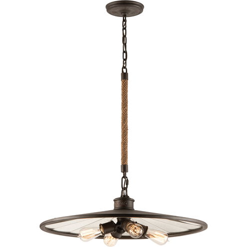 Brooklyn 4 Light 26 inch Heritage Bronze Chandelier Ceiling Light