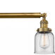 Franklin Restoration Small Bell 3 Light 38 inch Brushed Brass Island Light Ceiling Light in Clear Glass, Franklin Restoration