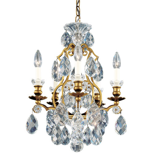 Renaissance 5 Light 14.5 inch Heirloom Gold Chandelier Ceiling Light in Swarovski