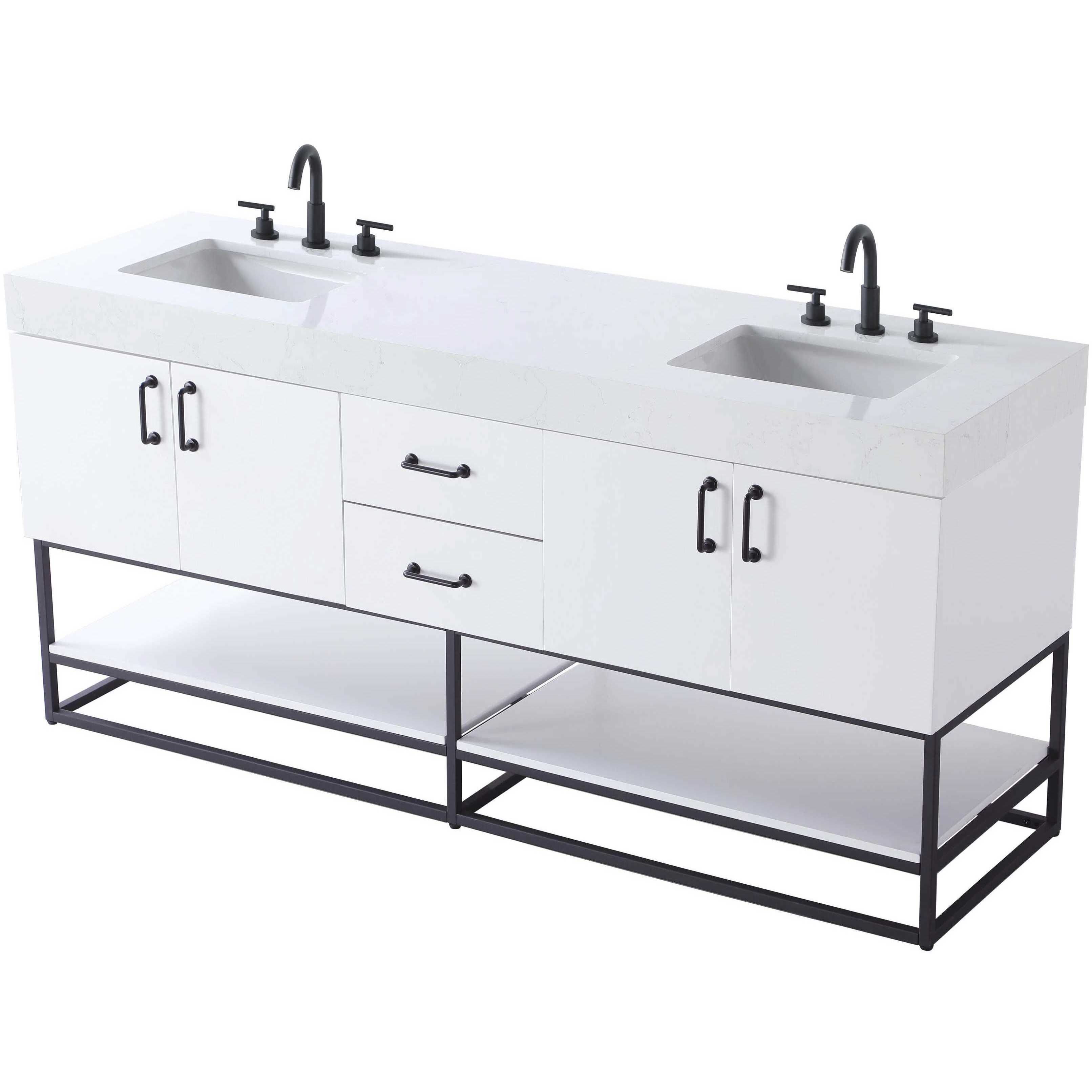 Caroline 72 X 34 inch White Bathroom Vanity Cabinet