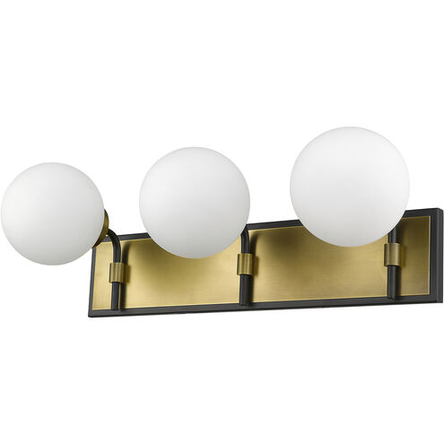 Parsons 24 X 10.5 X 7.75 inch Matte Black and Olde Brass Vanity