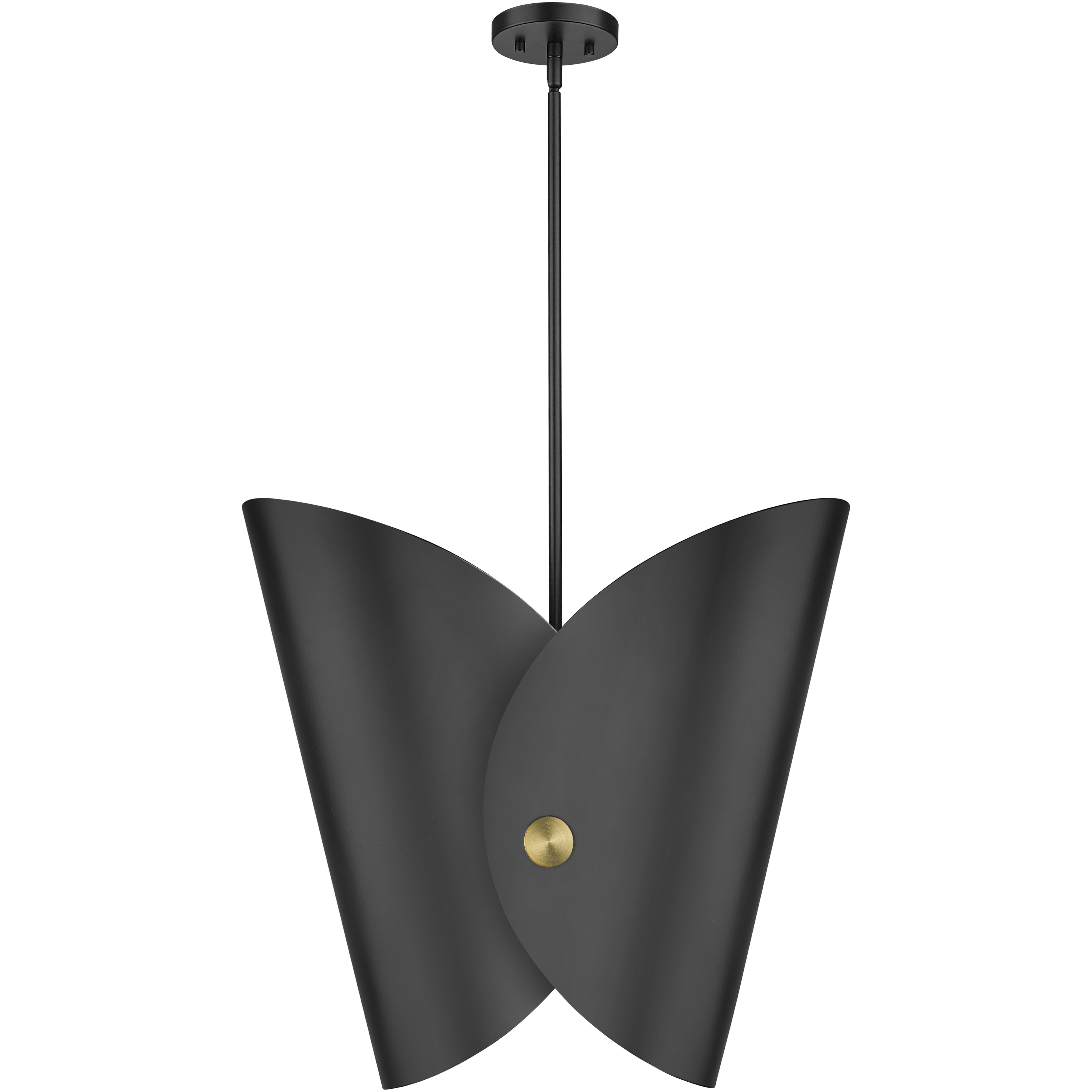 Salone 1 Light 14.25 inch Matte Black Pendant Ceiling Light in Matte Black Outer,  Gold Inner