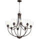 Enclave 8 Light 30 inch Oiled Bronze Chandelier Ceiling Light in Clear Seeded