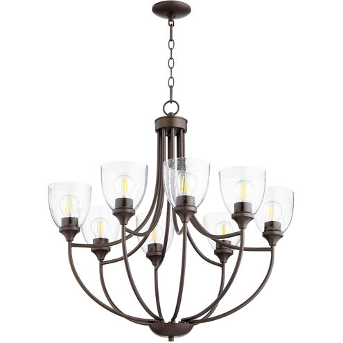 Enclave 8 Light 30 inch Oiled Bronze Chandelier Ceiling Light in Clear Seeded