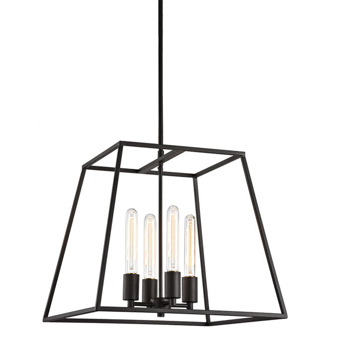 Candor 4 Light 18 inch Rusty Black Chandelier Ceiling Light