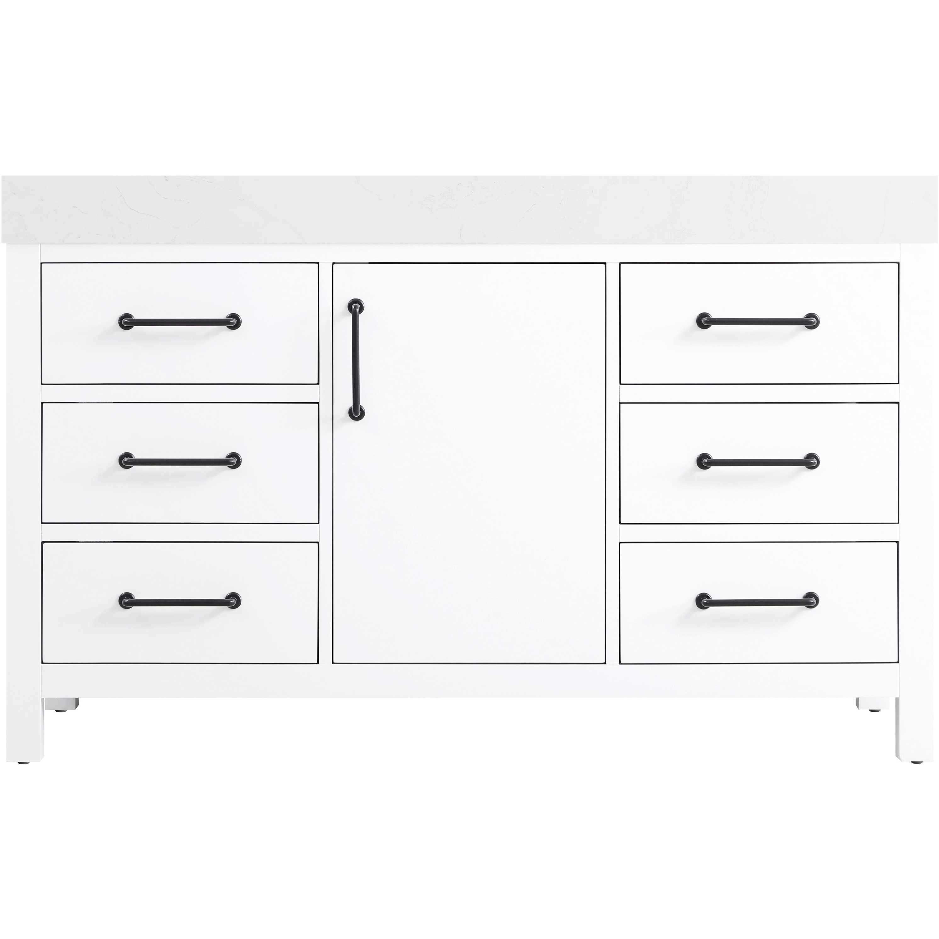 Nathan 54 X 34 inch White Bathroom Vanity Cabinet