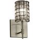Wire Glass LED 6.5 inch Dark Bronze Wall Sconce Wall Light in 700 Lm LED, Grid with Clear Bubbles, Oval