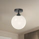 Alora Mood Nouveau 1 Light 7.88 inch Matte Black/Opal Matte Glass Flush Mount Ceiling Light