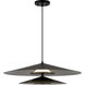 Cruz LED 24 inch Metal - Black and White Pendant Ceiling Light in Spun Aluminum Shade