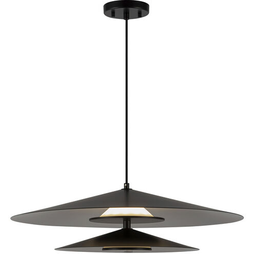 Cruz LED 24 inch Metal - Black and White Pendant Ceiling Light in Spun Aluminum Shade