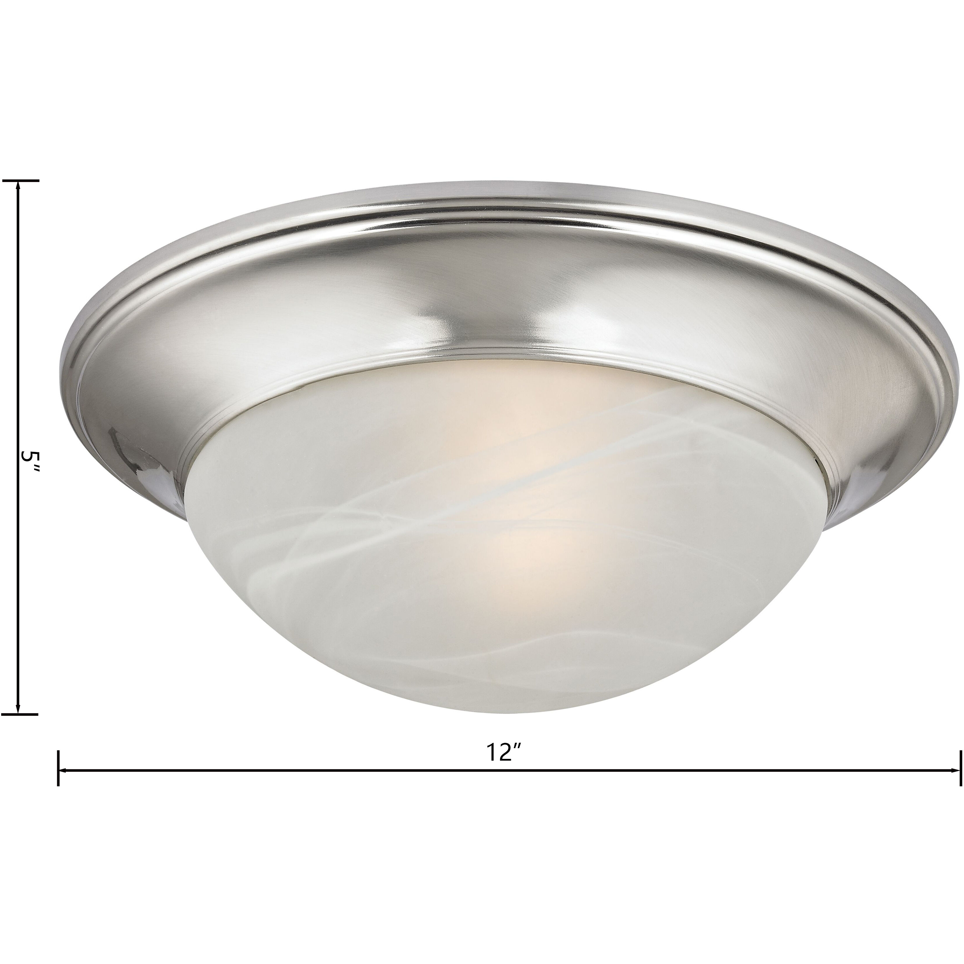 Fluor 1 Light 12 inch Brushed Nickel Flush Mount Ceiling Light