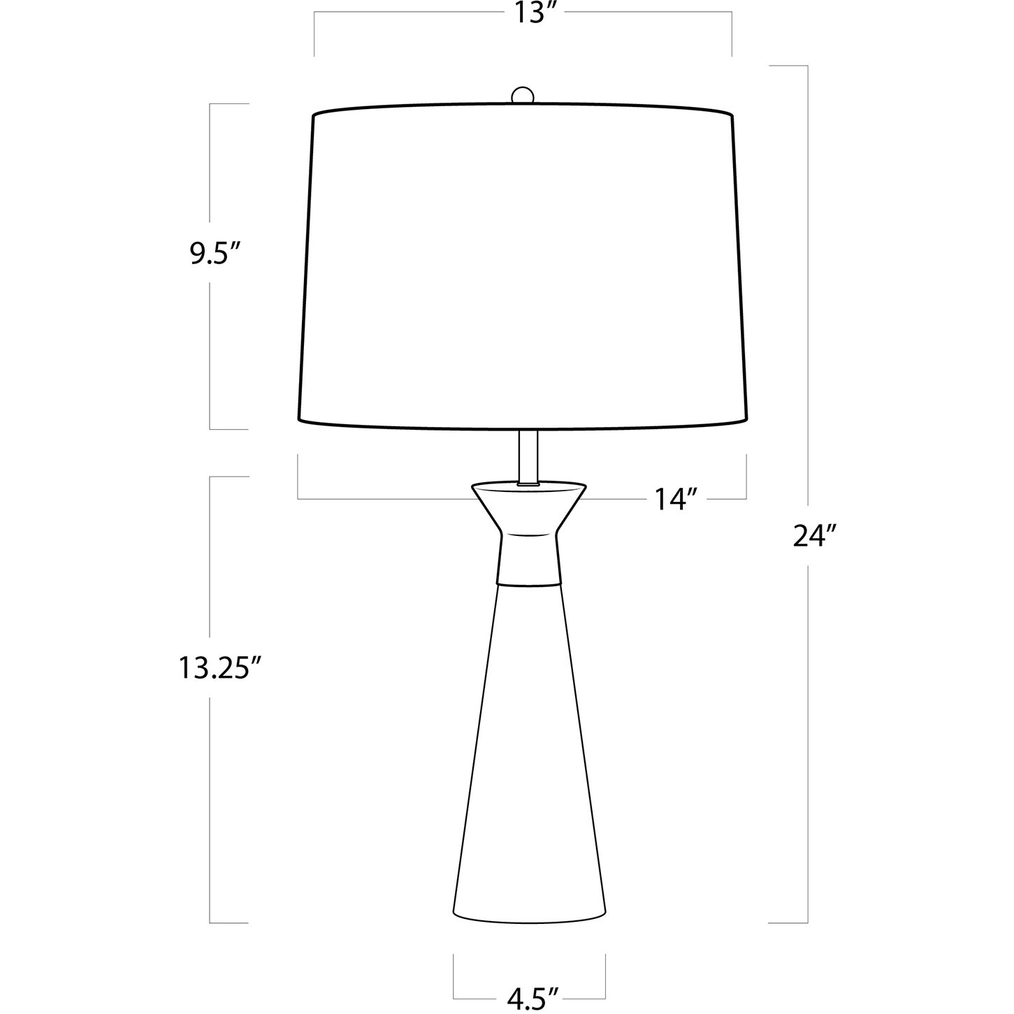 Starling 24 inch 150 watt Clear Table Lamp Portable Light
