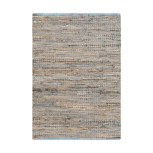 Adobe 36 X 24 inch Taupe/Bright Blue/Denim Rugs, Jute and Leather