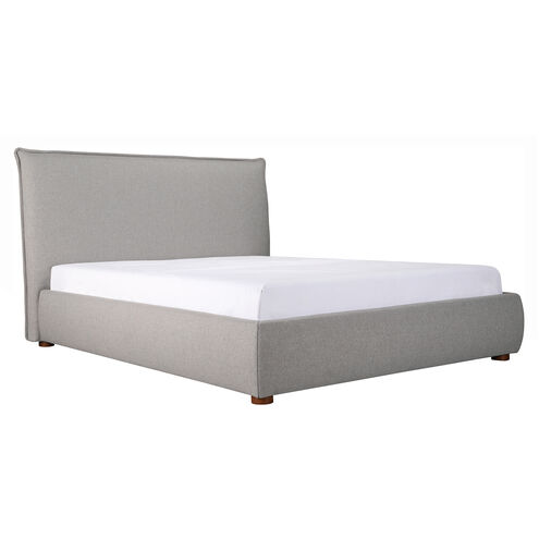 Luzon Grey Bed in Grey Velvet, Queen