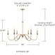 Weston 6 Light 38 inch Matte Brass Chandelier Ceiling Light