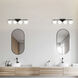 Vivaldi 4 Light 32.5 inch Matte Black with Aged Brass Vanity Light Wall Light in Matte Black and Aged Brass