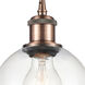 Ballston Athens 1 Light 6 inch Antique Copper Mini Pendant Ceiling Light in Clear Glass