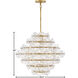 Rene LED 28.5 inch Distressed Brass Chandelier Ceiling Light
