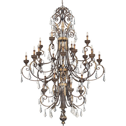 Signature 24 Light 69 inch Windsor Rust with Bronze Accents Chandelier without Crystals Ceiling Light