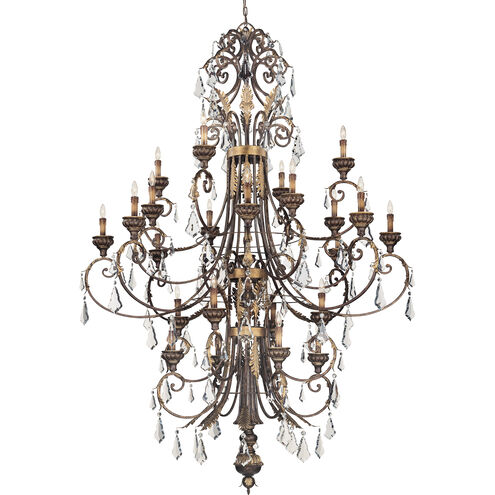 Signature 24 Light 69.25 inch Windsor Rust with Bronze Accents Chandelier without Crystals Ceiling Light