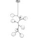 Gem LED 30 inch Classic Silver Chandelier Ceiling Light, Modern Vine