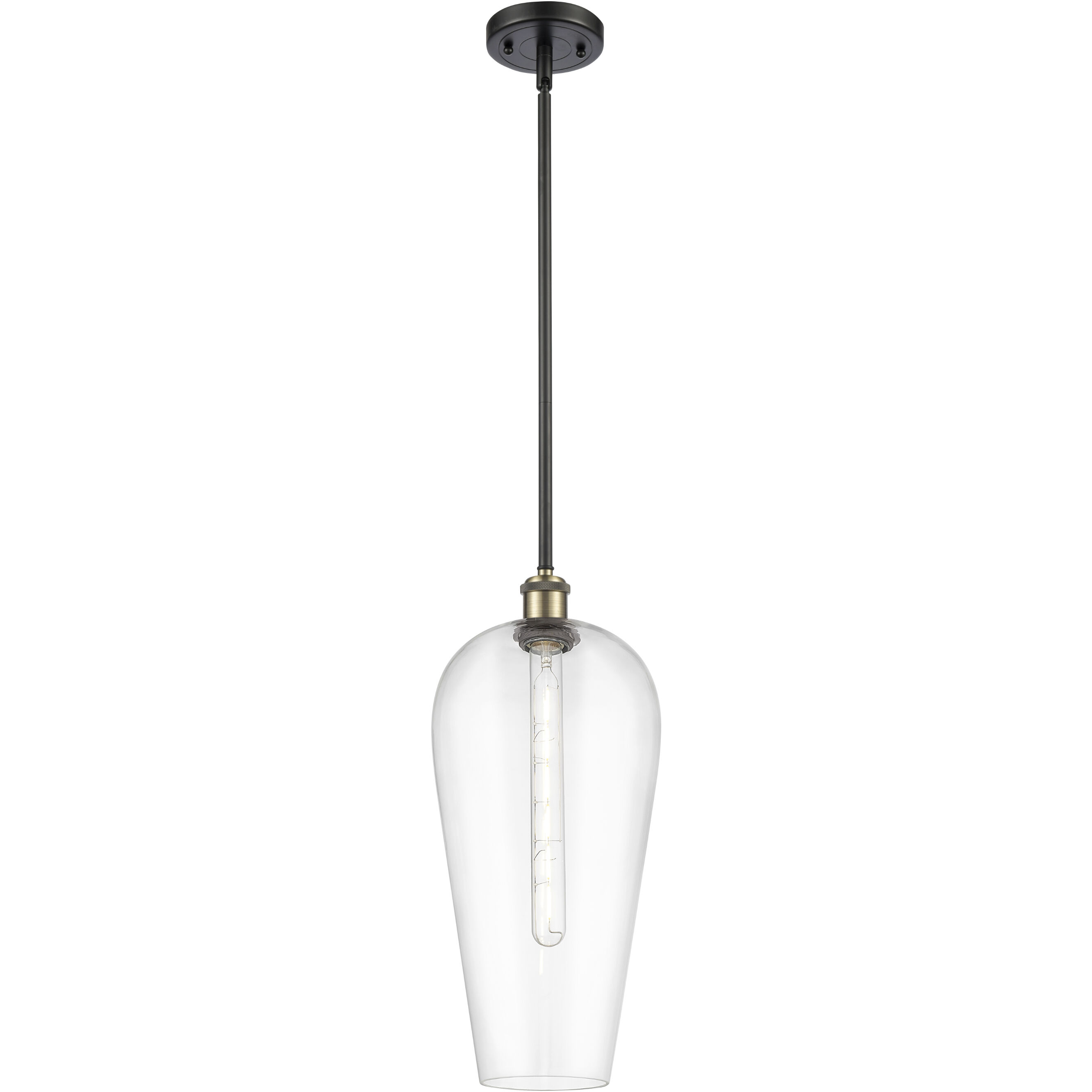 Ballston Chelsea 1 Light 8 inch Black Antique Brass Mini Pendant Ceiling Light in Clear Glass
