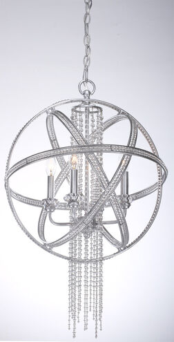 Cascade 4 Light 8.18 inch Silver Leaf Pendant Ceiling Light