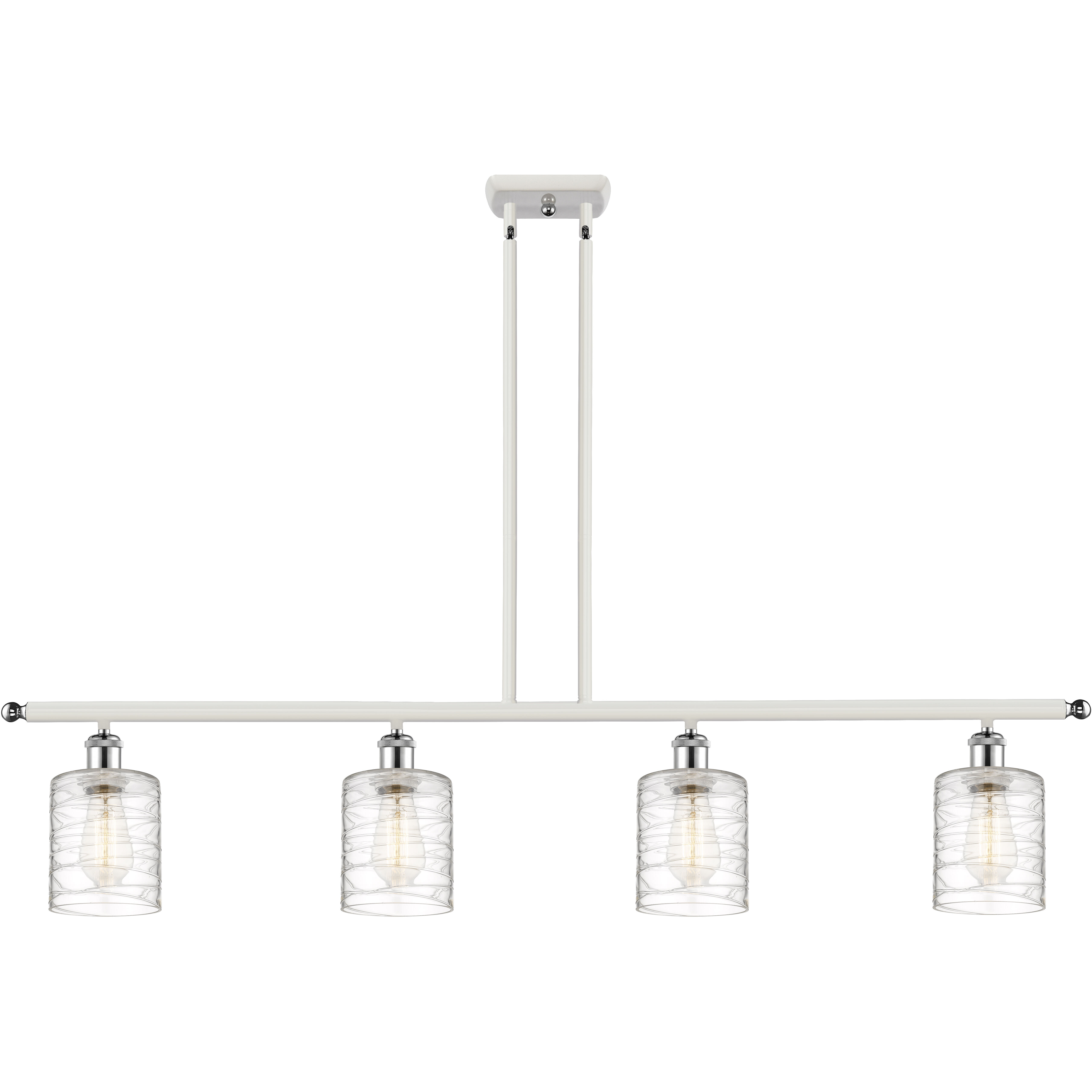 Ballston Cobbleskill 4 Light 48 inch White and Polished Chrome Island Light Ceiling Light