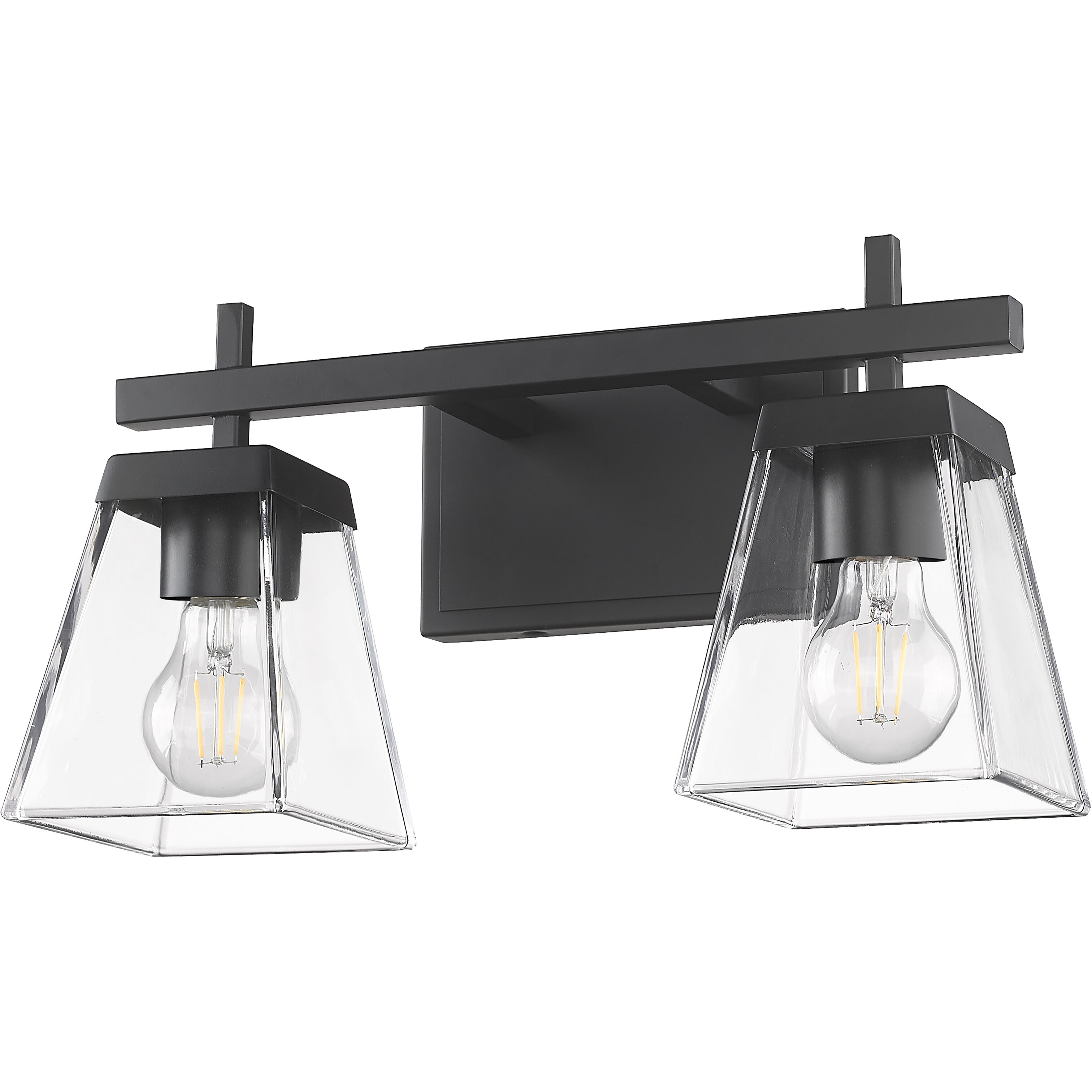 Lauren 2 Light 16 inch Matte Black Vanity Wall Light