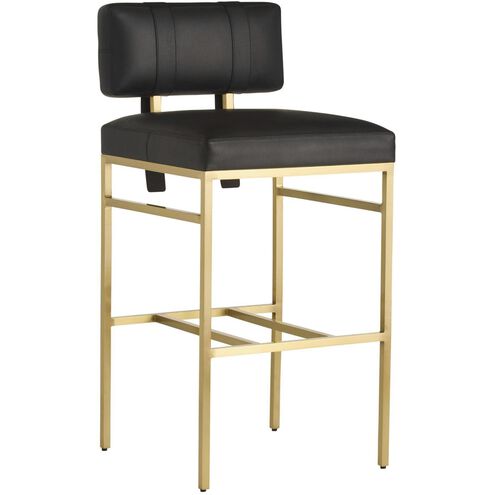 Laney 41 inch Black and Antique Brass Bar Stool
