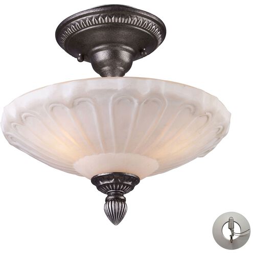 Restoration 3 Light 12 inch Dark Silver Semi Flush Mount Ceiling Light
