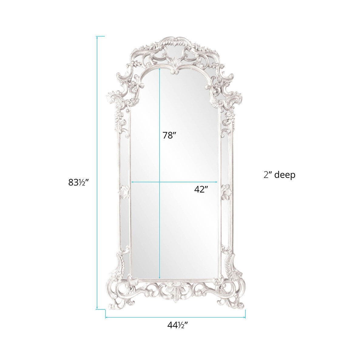 Imperial 85 X 44 inch White Wall Mirror, Rectangle
