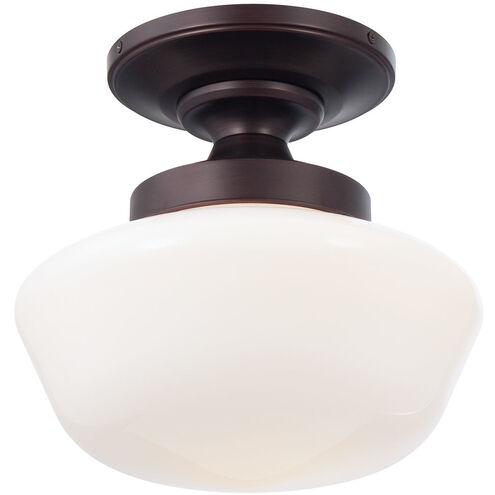 ML 1 Light 12 inch Brushed Bronze Semi Flush Mount Ceiling Light