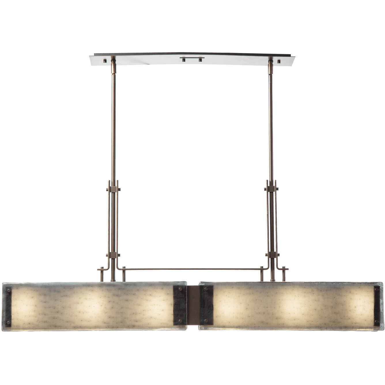 Urban Loft LED Graphite Linear Pendant Ceiling Light in 3000K LED, Ivory Wisp, Trestle