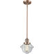Franklin Restoration Oxford LED 7.5 inch Antique Copper Mini Pendant Ceiling Light in Clear, Franklin Restoration